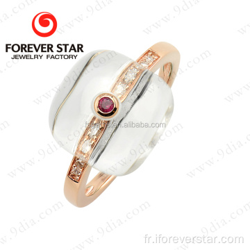 Bague en or 16K avec designs en or rose